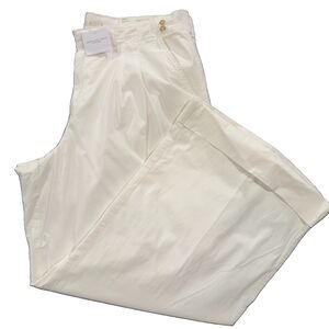 American Eagle NWT Stretch Wide Leg Trouser Pants High Waisted White 18 Regular